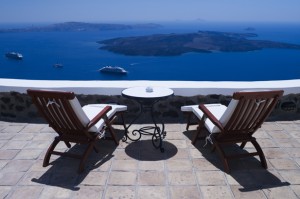 View from Luxury Villa in Santorini Greece
