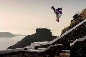 Parkour in a Luxury Villa in Santorini